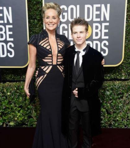 Roan Joseph Bronstein with his mother Sharon Stone.